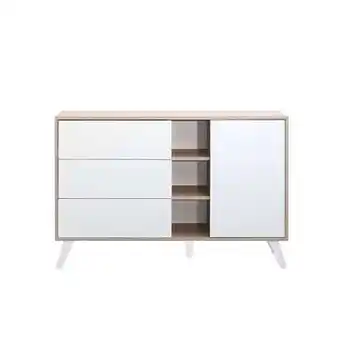 Leen Bakker Symbiosis dressoir heidal - eikenkleur/wit - 79,4x120x40 cm - Leen Bakker aanbieding