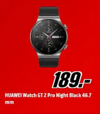 MediaMarkt Huawei watch gt 2 pro night black 46.7 mm aanbieding