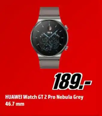 MediaMarkt Huawei watch gt 2 pro nebula grey 46.7 mm aanbieding