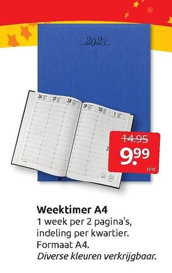 Boekenvoordeel Weektimer a4 aanbieding