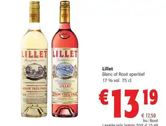 Colruyt Lillet blanc of rosé aperitief aanbieding