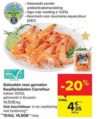 Carrefour Market Gekookte roze garnalen aanbieding