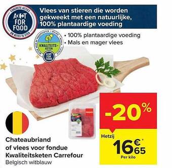 Carrefour Market Chateaubriand of vlees voor fondue aanbieding