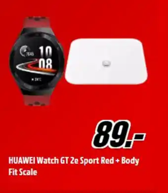 MediaMarkt Huawei watch gt 2e sport red + body fit scale aanbieding