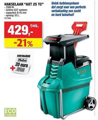 Hubo Bosch hakselaar axt 25 tc aanbieding