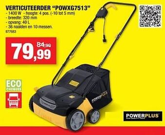 Hubo Powerplus verticuteerder powxg7513 aanbieding