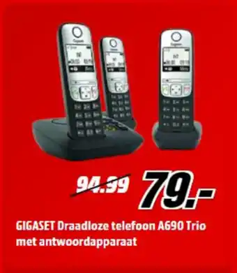 Gigaset draadloze telefoon a690 trio met antwoordapparaat