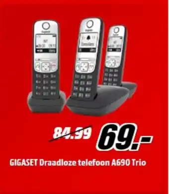 MediaMarkt Gigaset draadloze telefoon a690 trio aanbieding