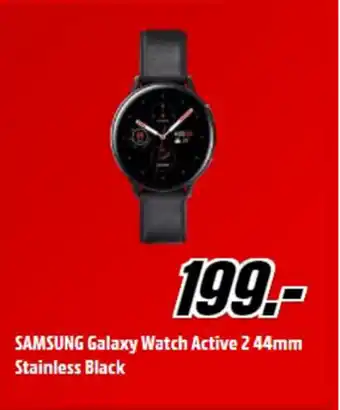 MediaMarkt Samsung galaxy watch active 2 44mm stainless black aanbieding