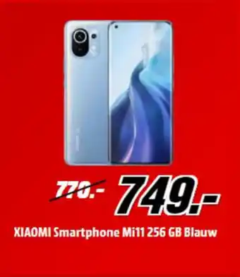 MediaMarkt Xiami smartphone mi11 256 gb blauw aanbieding