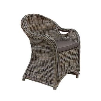 Leen Bakker Hsm collection eetkamerstoel Parma - rotan grijs/mocca - Leen Bakker aanbieding
