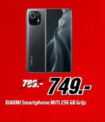 MediaMarkt Xiaomi smartphone mi11 256 gb grijs aanbieding