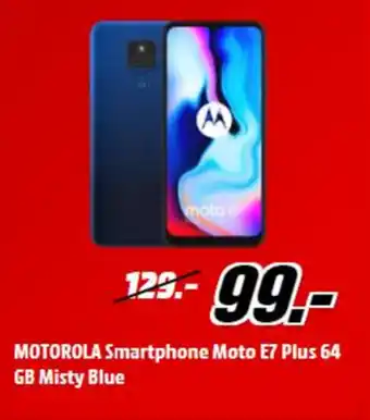MediaMarkt Motorala smartphone moto e7 plus 64 gb misty blue aanbieding