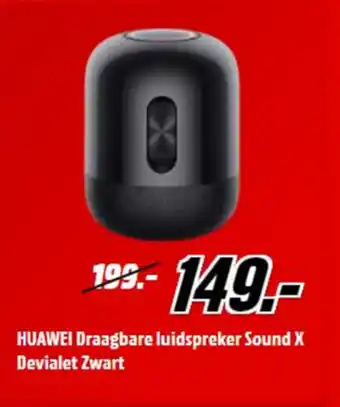 MediaMarkt Huawei draagbare luispreker sound x devialet zwart aanbieding