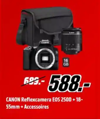 MediaMarkt Canon relexcamera eos 2500 + 18-55mm + accessoires aanbieding