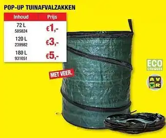 Hubo Pop-up tuinafvalzak 72liter aanbieding
