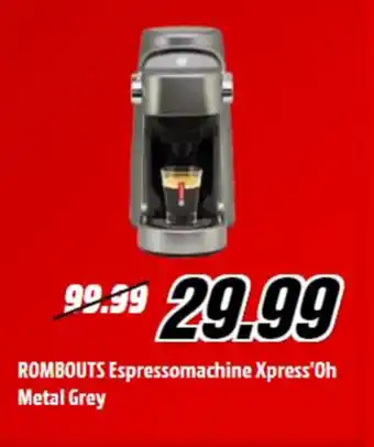 Rombouts espressomachine xpress'oh metal gray