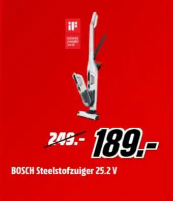 MediaMarkt BoSCH STEELSTOFZUIGER 25.2 V aanbieding