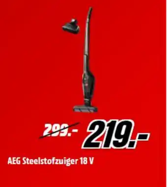 MediaMarkt Aeg steelstofzuiger 18 v aanbieding