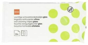 HEMA HEMA Vochtige Schoonmaakdoekjes Glas 29x18 - 20 Stuks aanbieding