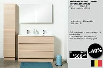 Zelfbouwmarkt Badkamermeubel dotan naturel eik staand spiegelkast aanbieding