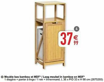 Meuble bas bambou et mdf - laag meubel in bamboe en mdf