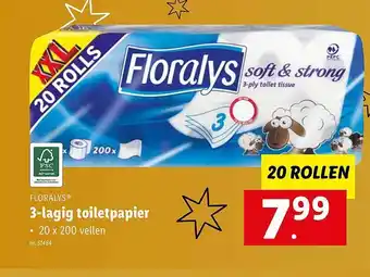 Lidl Floralys 3lagig toiletpapier aanbieding