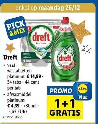 Lidl Dreft vaatwastabletten, afwasmiddel aanbieding