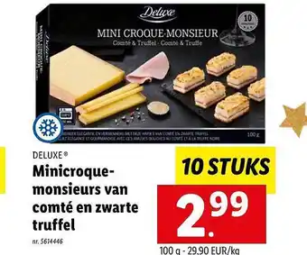 Lidl Deluxe minicroquemonsieurs van comté en zwarte truffel aanbieding