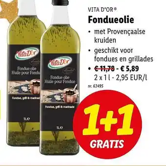 Lidl Vita d'or fondueolie aanbieding