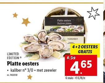 Lidl Limited edition platte oesters aanbieding