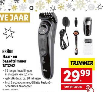 Lidl Braun haar en baardtrimmer aanbieding