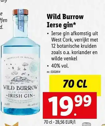 Lidl Wild burrow ierse gin aanbieding