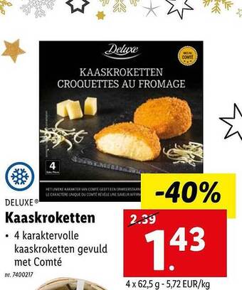 Lidl Deluxe kaaskroketten aanbieding