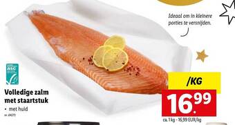 Lidl Volledige zalm met staartstuk aanbieding
