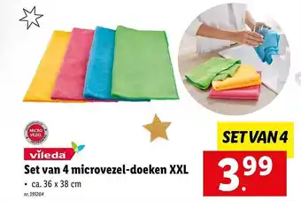 Lidl Vileda set van 4 microvezeldoeken xxl aanbieding