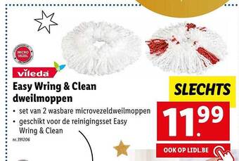 Lidl Vileda easy wring & clean dweilmoppen aanbieding