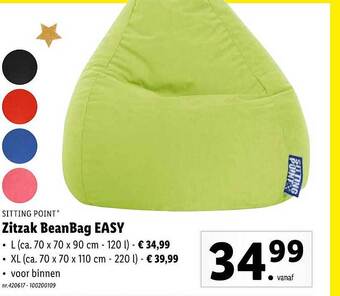 Lidl Sitting point zitzak beanbag easy aanbieding