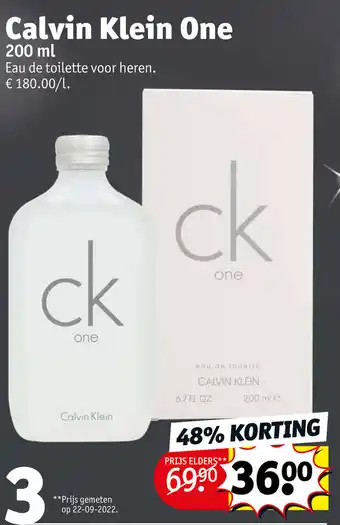 Kruidvat Calvin Klein One 200ml aanbieding