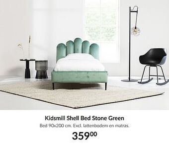 BabyPark Kidsmill shell bed stone green aanbieding