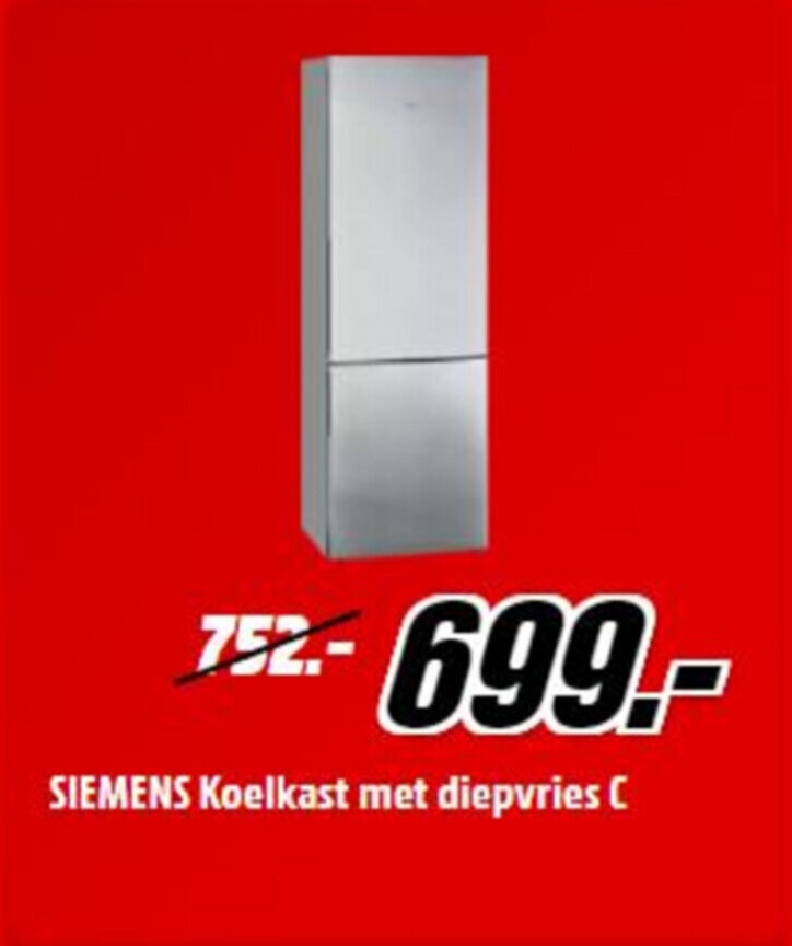 Siemens Koelkast Met Diepvries C Promotie Bij Mediamarkt Siemens Koelkast Met Diepvries C Promotie Bij Mediamarkt