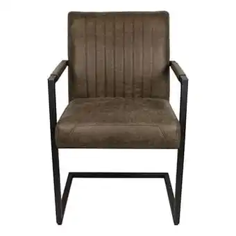 Leen Bakker Hsm collection eetkamerstoel texas - yachtleder - legergroen (2 stuks) - Leen Bakker aanbieding