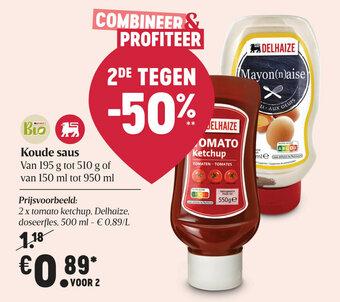 Delhaize Koude saus aanbieding