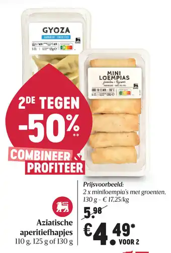 Delhaize Aziatische aperitiefhapjes aanbieding