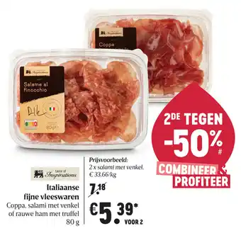Delhaize Italiaanse fijne vleeswaren aanbieding