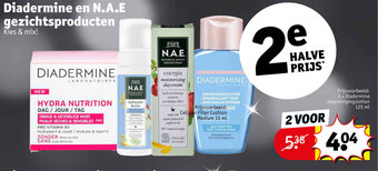 Kruidvat Diadermine en N.A.E. gezichtsproducten aanbieding