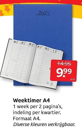 Boekenvoordeel Weektimer a4 aanbieding