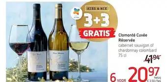 Spar Colruyt Clomonté cuvée réservée aanbieding