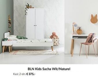 BabyPark Bln kids sacha wit-naturel kast 2-drs aanbieding