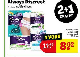 Kruidvat Always discreet aanbieding